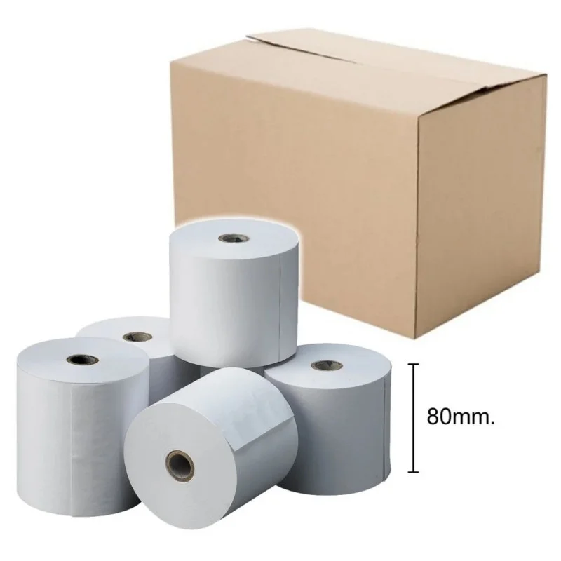 BOBINAS TÉRMICAS 80MM X 70MM PACK DE 10 UNIDADES